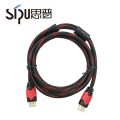 SIPU proveedores de China 24 K chapado en oro de nylon trenzado 4k 2.0v cable hdmi